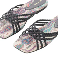 Etro Sandalen aus Leder schwarz Slides