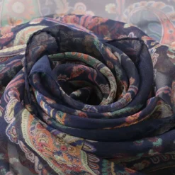 Etro Schal aus Seide blau Leichter Schal