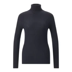 Fabiana Filippi Rollkragenpullover mit Seide & Kaschmir dunkelblau Rollkragenpullover