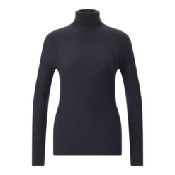 Fabiana Filippi Rollkragenpullover mit Seide & Kaschmir dunkelblau Rollkragenpullover