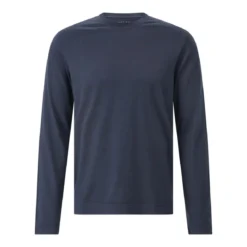Fedeli Langarmshirt aus Baumwolle Dunkelblau Longsleeve