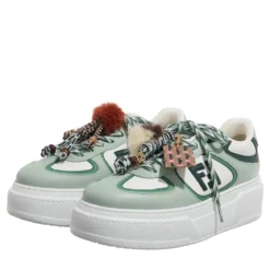 Fendi Match Platform Sneakers Green Plateau-Sneaker