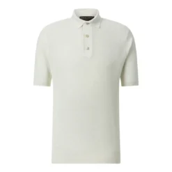 FILIPPO DE LAURENTIIS Poloshirt aus Crêpe-Baumwolle weiß Poloshirt