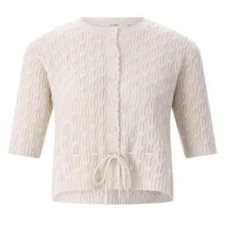 FRAME Strickjacke aus Kaschmir und Wolle beige Strickjacke