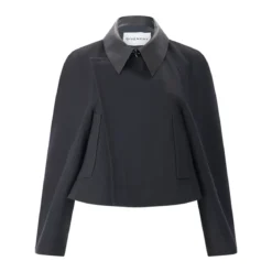 Givenchy Jacke mit Lederkragen dunkelblau Übergangsjacke