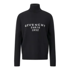 Givenchy Paris 1952" Turtleneck Sweater Black Rollkragenpullover