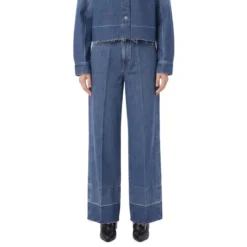 Givenchy Wide-Leg Jeans mit Fransen blau Jeans