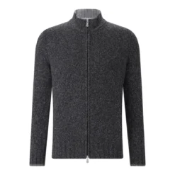 Gran Sasso Strickjacke aus Schurwolle grau Strickjacke