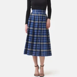 Helene Galwas Ausgestellter Midirock LILLY blau Midirock