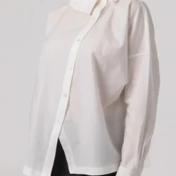 Helene Galwas Lockere Bluse mit Stehkragen JACKIE weiss Bluse