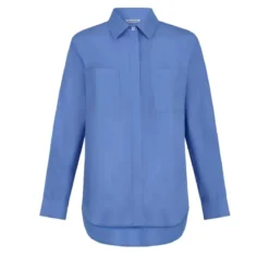 Helene Galwas Oversize Blusenhemd LUKA mittel-blau Bluse