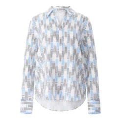 Herzensangelegenheit Seidenbluse mit Muster Weiß Bluse