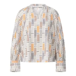 Herzensangelegenheit Seidenbluse mit Print Weiß Bluse