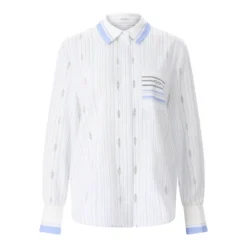 Herzensangelegenheit Seidenbluse mit Streifenmuster weiß Bluse