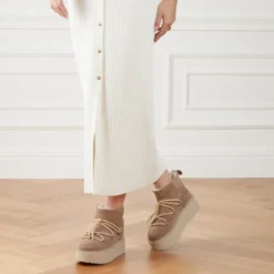 INUIKII Classic Low Platform Beige Winterboots