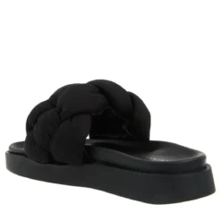 INUIKII Oversized Lino Braid Black Slides