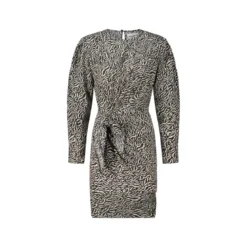 Isabel Marant Kleid Dulce mit Band-Detail Beige Midikleid