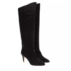 Isabel Marant Lispa Heeled Boots Suede Faded Black Stiefel