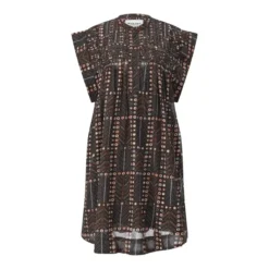 Isabel Marant Midikleid mit Muster Schwarz Midikleid
