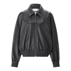 Jil Sander Jacke aus Leder schwarz Lederjacke