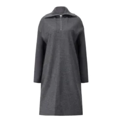 Jil Sander Midikleid aus Wolle Grau Midikleid