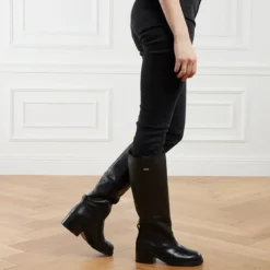 Karl Lagerfeld Brooklyn Hi Leg Boot Lined Black Lthr Overknee-Boots