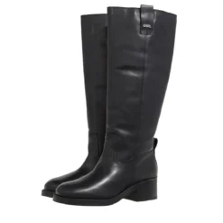 Karl Lagerfeld Brooklyn Hi Leg Boot Lined Black Lthr Overknee-Boots