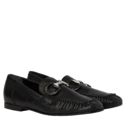 Karl Lagerfeld Eleia Brooch Loafer Black Lthr Pumps