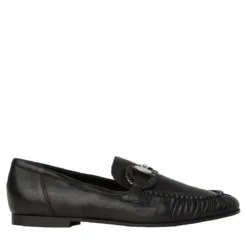 Karl Lagerfeld Eleia Brooch Loafer Black Lthr Pumps