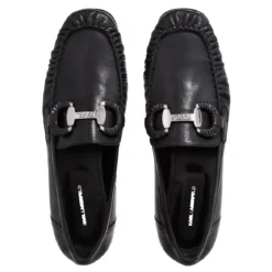 Karl Lagerfeld Eleia Brooch Loafer Black Lthr Pumps