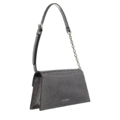 Karl Lagerfeld K/Signature 2.0 Sp Md Shb Glitter Black Satchel
