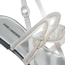 Karl Lagerfeld Olympia Karl Signia Slide Heavy Glitter Silver Sandalen