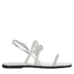 Karl Lagerfeld Olympia Karl Signia Slide Heavy Glitter Silver Sandalen