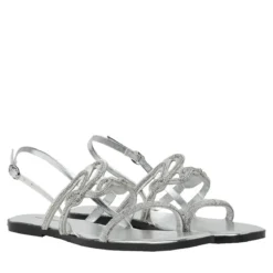 Karl Lagerfeld Olympia Karl Signia Slide Heavy Glitter Silver Sandalen