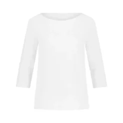 Kimmich Trikot Shirt aus Viskose-Crêpe weiß 3/4-Arm-Shirt