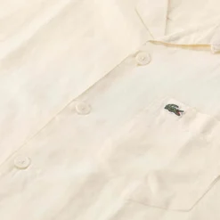 Lacoste Relaxed-Fit Hemd aus Leinen weiß Hemd