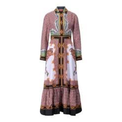 LaDoubleJ Maxikleid aus Seide Multicolor Maxikleid