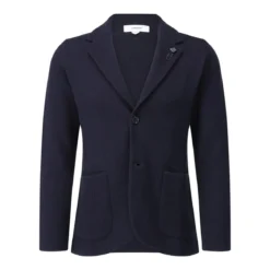 Lardini Sakko mit Zick-Zack-Muster blau Anzugjacke