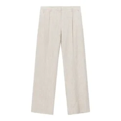 Lardini Weite Stoffhose mit Nadelstreifen beige Stoffhose