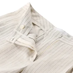 Lardini Weite Stoffhose mit Nadelstreifen beige Stoffhose