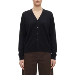 Lemaire Strickjacke aus Woll-Mix schwarz Strickjacke
