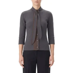 Lemaire T-Shirt mit Bindedetail grau T-Shirt