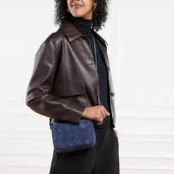 Liebeskind Berlin Sky Ii Woven Promo Suede + Tokyo Sheep Peacoat Crossbody Bag