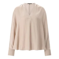 Luisa Cerano Bluse aus Satin beige Bluse