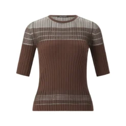 Luisa Cerano Kurarmpullover aus Feinstrick braun Pullover