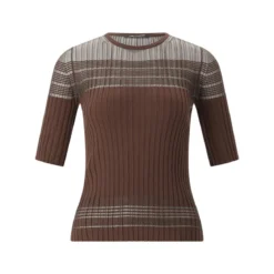 Luisa Cerano Kurarmpullover aus Feinstrick braun Pullover