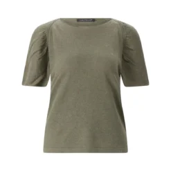 Luisa Cerano Kurzarmpullover aus Leinen grün Pullover