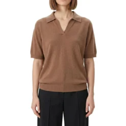 Luisa Cerano Poloshirt aus Leinen braun Pullover