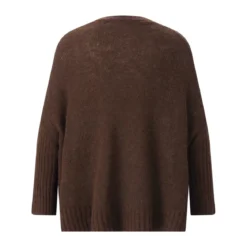 Luisa Cerano Strickjacke aus Alpaka & Wolle braun Strickjacke