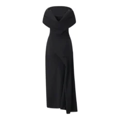 Magda Butrym Maxikleid aus Wolle schwarz Maxikleid